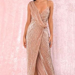 Champagne sequin dress